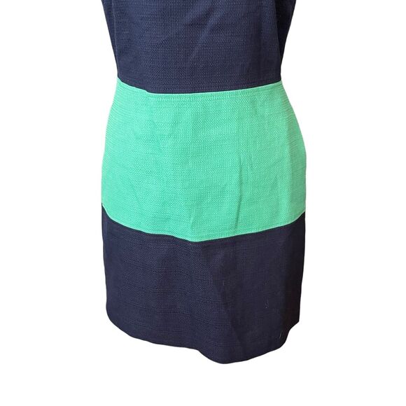 Banana Republic 2 Sheath Dress Sleeveless Colorblock Blue Green Career - Picture 7 of 12